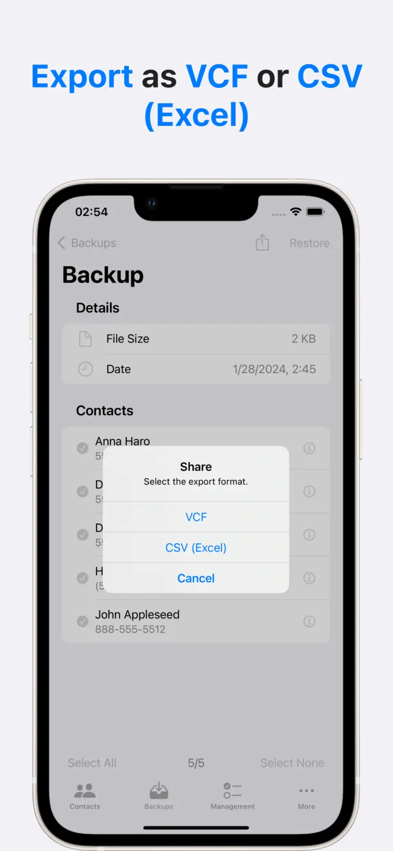 Backup Contacts Screenshots - 4